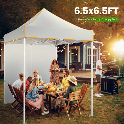Partytent – Feesttent – Tuintent – Paviljoen – Vouwtent – Pop-up – 2×2m – Waterdicht Polyester Oxford – 4 Zijwanden Met UPF50+ Bescherming – Verstelbare Hoogte & Versterkt Zevenhoekig Stalen Frame