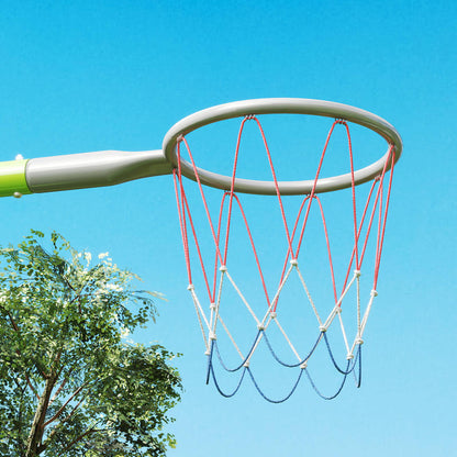 Swing Set for , 2 Swing Seats, 1 Basketball Hoop, 1 Soccer Goal, Metal Frame, Green, ' Play Equipment, ' Playground, Interactive Play Set, Fun Play Equipment, Weatherresistant Material, Safe For, Play Equipment, Sports Play S