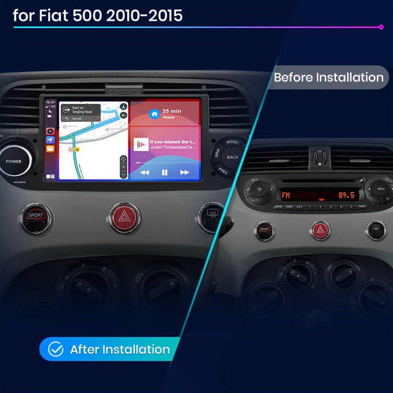 Multimedia Systeem FIAT 500 – Autoradio – Carplayer – Navigatiesysteem – 2 DIN Scherm – WiFi Variant – 7 Inch IPS Display – Geavanceerde DSP Geluidskwaliteit