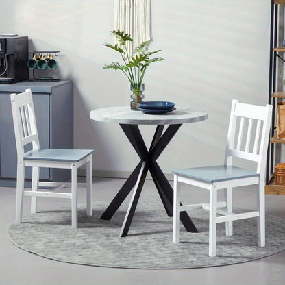 Eetkamerstoel – Stoel – Kuipstoel – Eettafelstoel – Keukenstoel – Massief Grenenhout – Grijze Stof Bekleding – Open Rugleuning – 41x46,5x85 cm – Duurzaam & Comfortabel