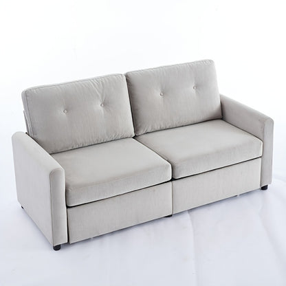 Bank – Tweezitsbank – 2-Zitsbank – Sofa – Zitmeubel – Lichtgrijs Stof – Opberglades – Compact Design – Zacht Zitcomfort