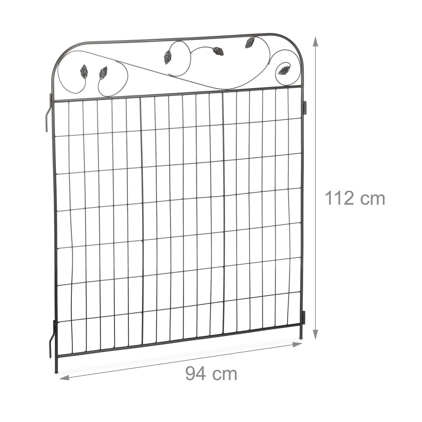 Tuinomheining – Tuinafscheiding – Tuinhek – Sieraad Voor Tuin – 4-Delige Set – Zwart Gecoat IJzer – 375 cm Lang