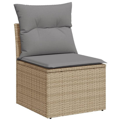11-Set. Garden-Sofa furniture with Pillow Beige Poly Rattan Temporary Removable Outdoor, Lounge Suite Furniture, Couches, Patio Furniture, Garden Furniture, Terrace Furniture, Rattan Furniture, Corner Lounge, Lounge Suite, So