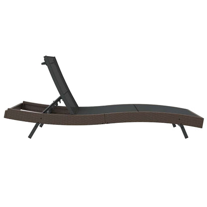 Loungechair – Loungestoel – Fauteuil – Relaxstoel – Tuinstoel – Verstelbaar Rugleuning 5-standen – Weerbestendig Poly Rattan Met Stalen Frame