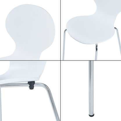Eetkamerstoel – Stoel – Kuipstoel – Stoelset – Barkruk – Stapelbaar – Berkenhout Met Metalen Poot – Zithoogte 46 cm – Set Van 4