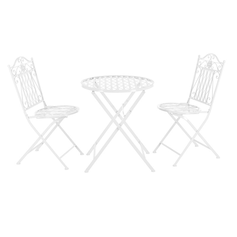 Bistroset – Balkonset – Tuinset – Klapset – Buitenmeubilair – Metaal – Opvouwbaar – Weerbestendig – Compact Design – Ronde Tafel 60 cm