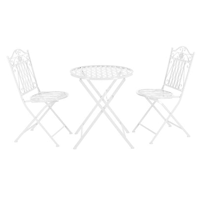 Bistroset – Balkonset – Tuinset – Klapset – Buitenmeubilair – Metaal – Opvouwbaar – Weerbestendig – Compact Design – Ronde Tafel 60 cm