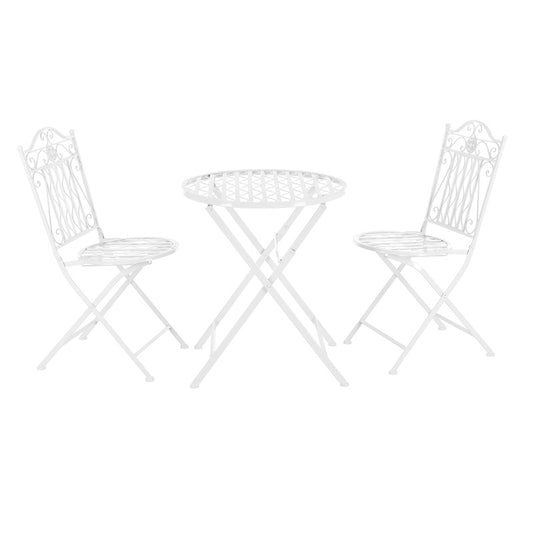 Bistroset – Balkonset – Tuinset – Klapset – Buitenmeubilair – Metaal – Opvouwbaar – Weerbestendig – Compact Design – Ronde Tafel 60 cm