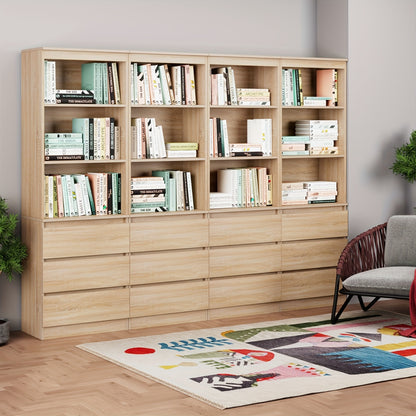 Ladekast – Boekenkast – Opbergkast – Kast Met Laden – Dressoir – Massief Hout – 3,2+ Kubieke Voet Opslag – Natuurlijk Hout Uitvoering