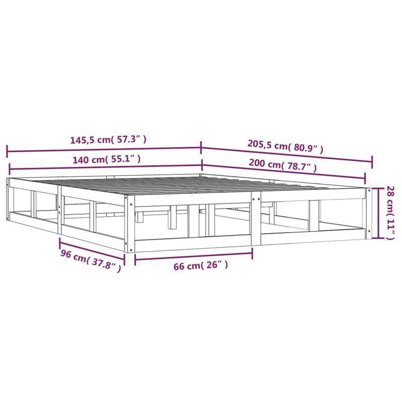 Modern Minimalist Bed Frame Queen Size (140x200cm) - Heavy-Duty Hardwood Construction, Easy Assembly, Sturdy Wooden Slats, Tool-Free Setup for Contemporary Bedrooms - Ideal for Guest Rooms & Master Suites, Simple Design Bed