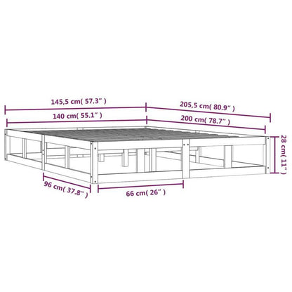 Modern Minimalist Bed Frame Queen Size (140x200cm) - Heavy-Duty Hardwood Construction, Easy Assembly, Sturdy Wooden Slats, Tool-Free Setup for Contemporary Bedrooms - Ideal for Guest Rooms & Master Suites, Simple Design Bed