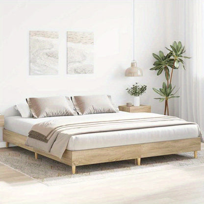 Bedframe – Houten Bed – Tweepersoonsbed – Koninklijk Bed – Eenpersoonsbed – Sonoma Eiken – 160x200 cm – Stevig en Duurzaam