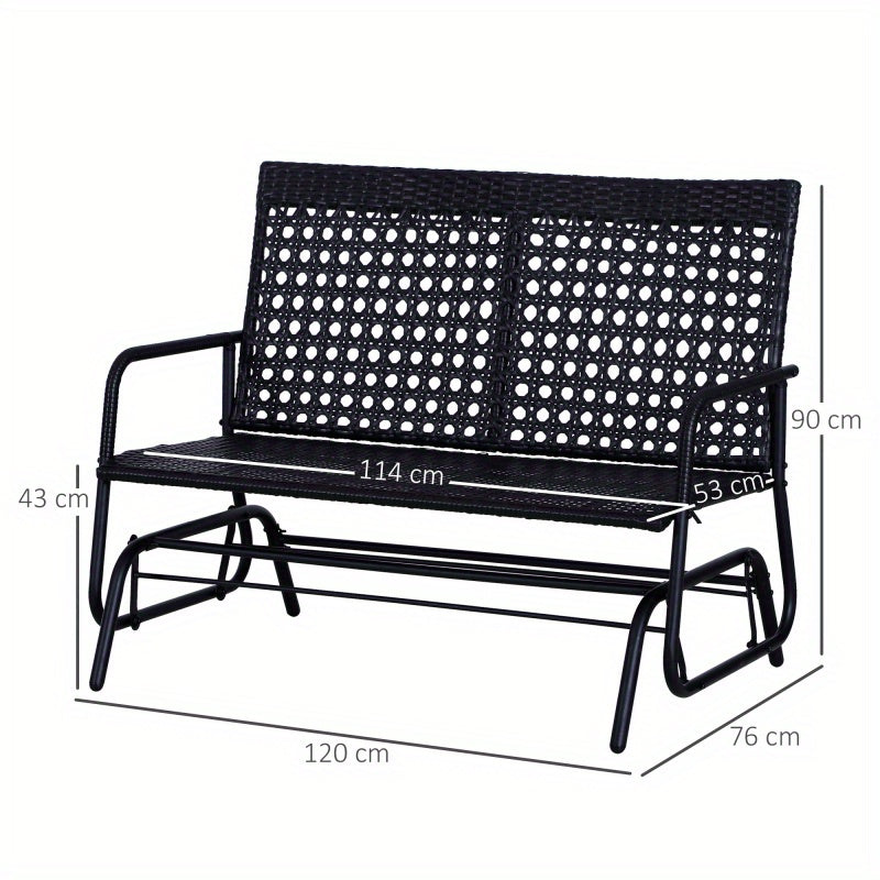 Tuinwip 2 Persoons – Schommelbank – Swingbank – Buitenbank – Tuinbank – Weerbestendig Poly Rattan – Comfortabele Afneembare Kussens