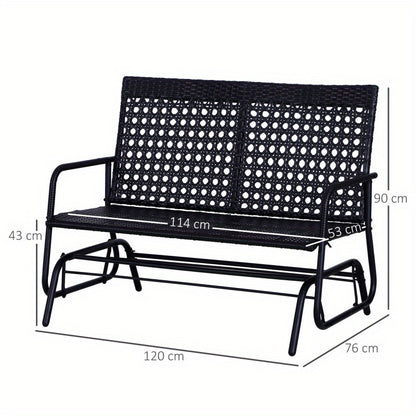 Tuinwip 2 Persoons – Schommelbank – Swingbank – Buitenbank – Tuinbank – Weerbestendig Poly Rattan – Comfortabele Afneembare Kussens