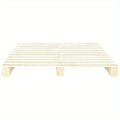 Contemporary Pine Wood Bed Frame - 200x200cm Removable & Durable Pallet Wood Frame with Natural Wood Grain Finish, Easy Assembly, No Power Needed for Small Spaces, Bed Frame for Bedroom, Contemporary Bedding, Simple Elegant D