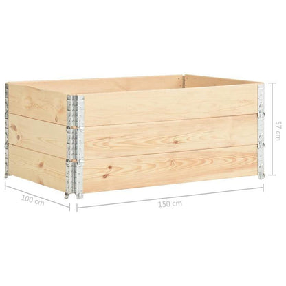 Bloembak – Plantenbak – Bloemenbak – Tuinbak – Verhoogde Bak – Massief Dennenhout – Set Van 3 – 100x150 cm – Weerbestendig – Lichtgewicht