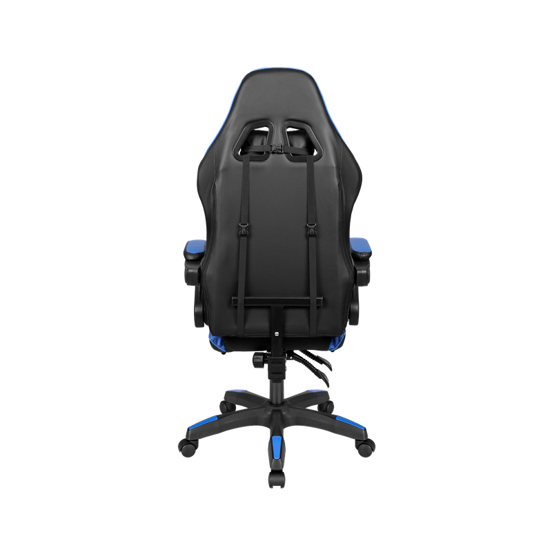 Gamingstoel – Gamestoel – Gaming Chair – Game Stoel – Bureaustoel – Verstelbare Rugleuning 145° – Eco-Leren Bekleding - Zwart/Blauw