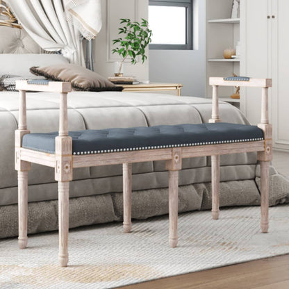 Bankje – Zitbank – Halbank – Opbergbank – Donkergrijs Velours – 110x40x70 cm – Comfortabel & Stijlvol
