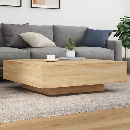 Salontafel – Koffietafel – Woonkamertafel – Bijzettafel – Tafel – Sonoma Eiken – MDF Hardhout Afwerking – 100x100x31 cm