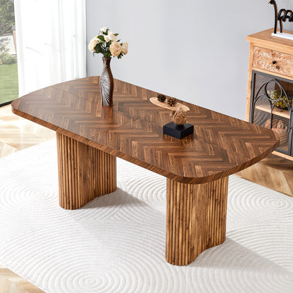 Eettafel – Tafel – Dinertafel – Eetkamertafel – Tafeltje – Zwart – Extra Groot Tafelblad – Stabiele Bogenpoot