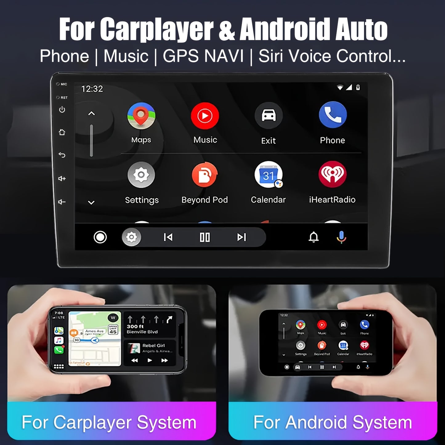 10 Inch Android 15 Autoradio – 2 DIN Head Unit – Multimedia Speler – Navigatiesysteem – Car Stereo – VW Golf 7 (2013-2017) – Groot IPS Touchscreen – Split-Screen Functie