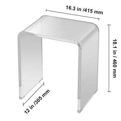 Bijzettafel Acryl – Bijzettafeltje – Sidetable – Salontafel – C-Vormige Tafel – Transparant Helder Acryl – Ruimtebesparend & Stevig - QUORE