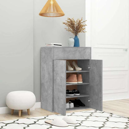 Schoenenkast – Schoenenrek – Schoenenopberger – Schoenenbank – Halmeubel – Beton-Grijs – Compact 60x35x84 cm – Stevig Houtvezelplaat