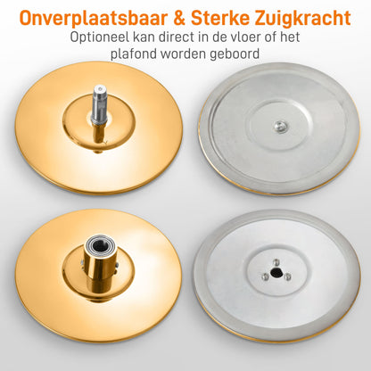 Danspaal – Pole Dance Paal – Standaard Danspaal – Fitnesspaal – Draaibare Paal – Verstelbare Hoogte 203-274 cm – Gouden Roestvrij Staal