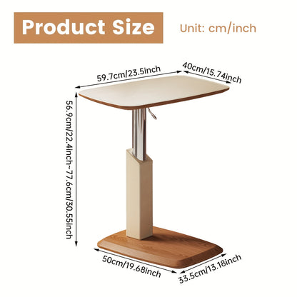 Bijzettafel – Sidetable – Nachtkastje – Banktafel – Laptoptafel – Verstelbare Hoogte 68,5 cm – 360° Draaibaar Tafelblad