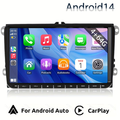 Autoradio – Car Stereo – Multimedia Speler – Touchscreen Radio – Navigatiesysteem – 9-Inch HD Scherm – Draadloze CarPlay & Android Auto – Android 14 Systeem
