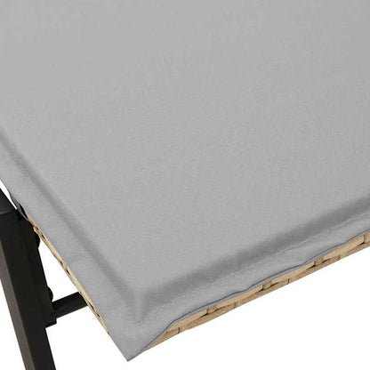 Ligstoel – Zonne-ligstoel – Tuinstoel – Relaxstoel – Lounger – Beige Poly Rattan – Ergonomisch Verstelbaar – Gel Memory Foam Kussen