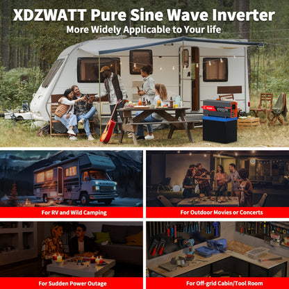 Omvormer – Spanningsomvormer – Power Inverter – Stroomconverter – 12V naar 230V – Pure Sinusgolf – 6000W Piekvermogen – Compact Met LCD Display