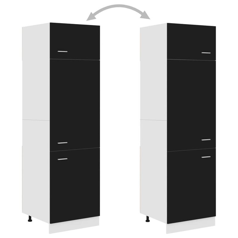 Houten Kast – Opbergkast – Keukenkast – Badkamerkast – Bergkast – Zwart Gelakt Hout – 60x57x207 cm – Stevig Massief Hout