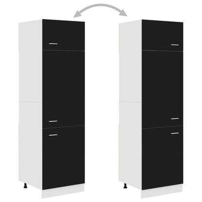 Houten Kast – Opbergkast – Keukenkast – Badkamerkast – Bergkast – Zwart Gelakt Hout – 60x57x207 cm – Stevig Massief Hout