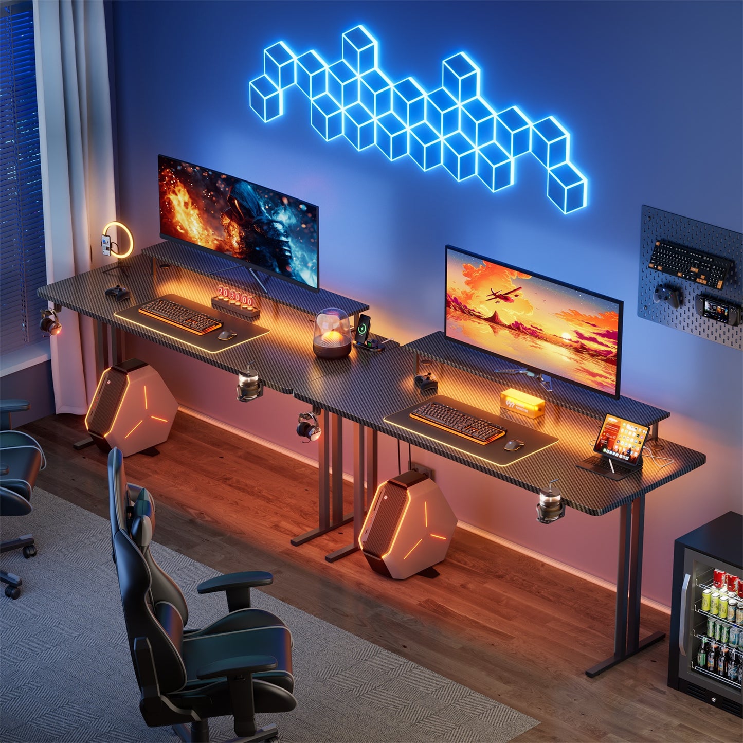 Elektrisch Verstelbaar Bureau – Zit-Sta Bureau – Computertafel – Gaming Desk – Thuiswerk Bureau – 3 Maten (80-150 cm) – Ergonomisch Ii-Poot Ontwerp Met Monitorstandaard & Stopcontacten