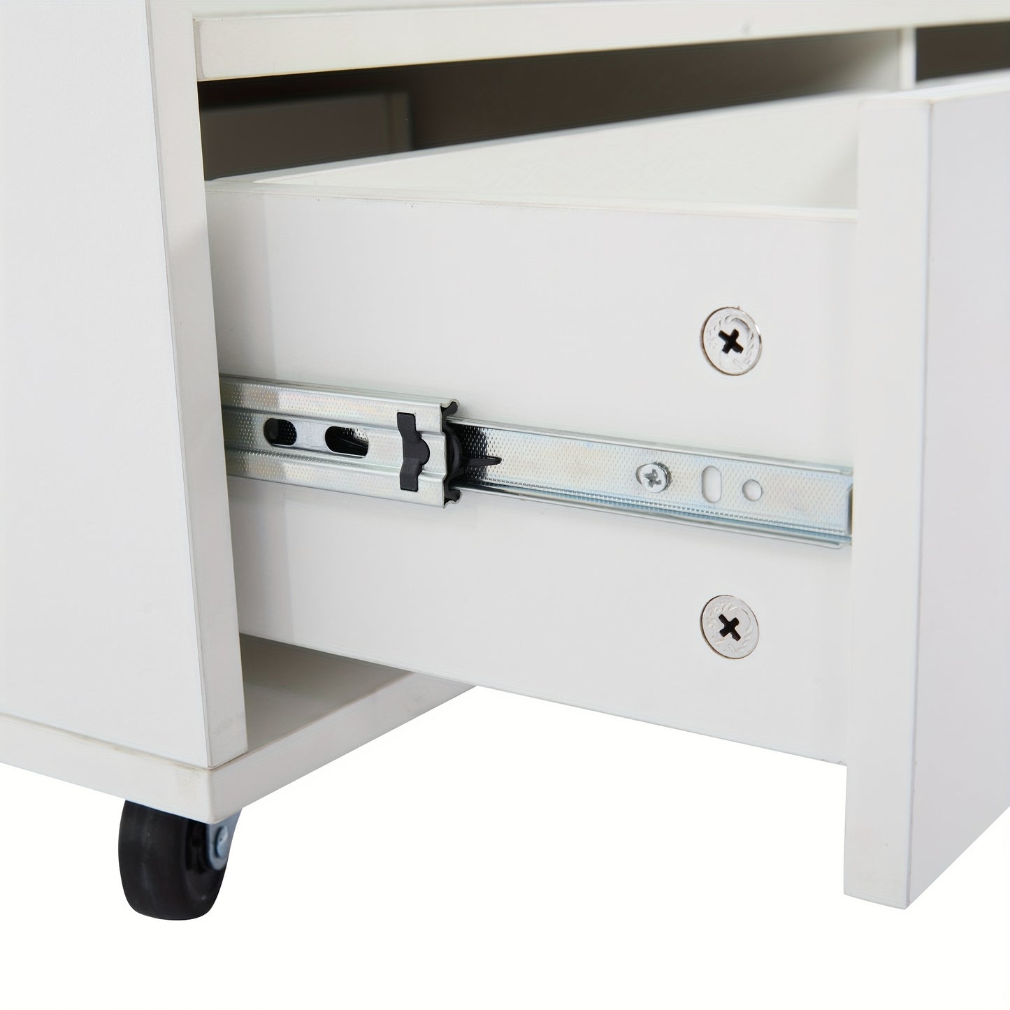 Adjustable Height Coffee Table with Folding Function & 4 Drawers - 100x50x47, 5cm, Large & Small Hydraulic Lifted Tables, Mobile Living Room Sofa Table with Casters, Contemporary Metal Design, Easy Assembly, No Power Needed,