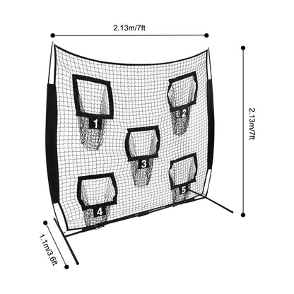 Rugby Trainingsnet – Rugby Doel – Trainingsdoel – Oefendoel – Passnet – Zwaar Iron Frame – 213x213 cm – Compact & Draagbaar – Glasfiber Stokken – Duurzaam Polyester