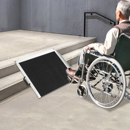 Drempelhulp – Rolstoelhelling – Toegangshelling – Oprittenbrug – Hulphelling – Aluminium – 272 kg Draagvermogen – Antislip Oppervlak