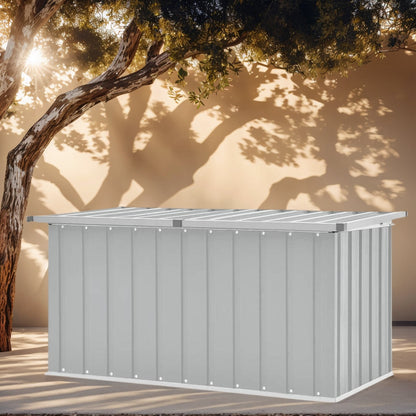 Opbergbox Tuinbox Tuinkist Opbergkist Opbergbak – Grijs Betonlook – Stevig Gegalvaniseerd Staal – 129x67x65 cm