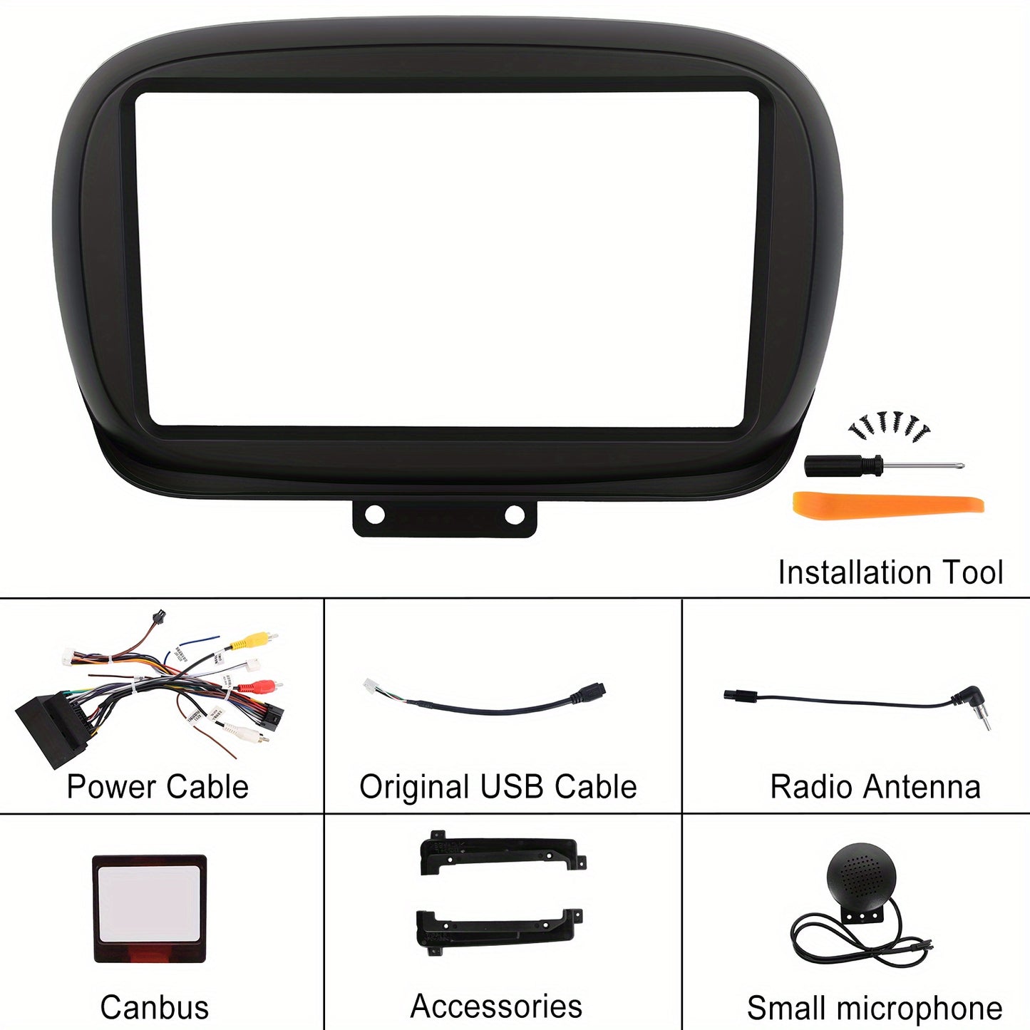 Autoradio FIAT 500X – Android Auto – CarPlay – Multimedia Speler – 2 DIN Radio – 9 Inch Touchscreen – Draadloos GPS & WiFi – AHD Achteruitrijcamera Met Microfoon