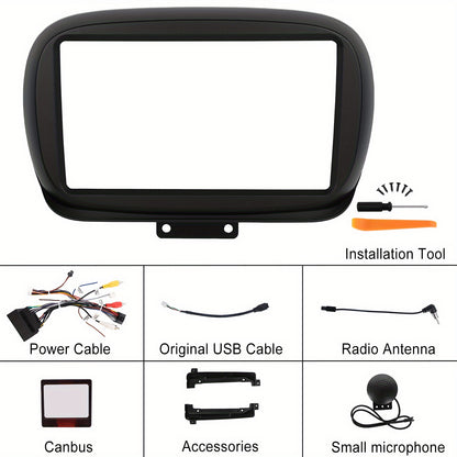 Autoradio FIAT 500X – Android Auto – CarPlay – Multimedia Speler – 2 DIN Radio – 9 Inch Touchscreen – Draadloos GPS & WiFi – AHD Achteruitrijcamera Met Microfoon