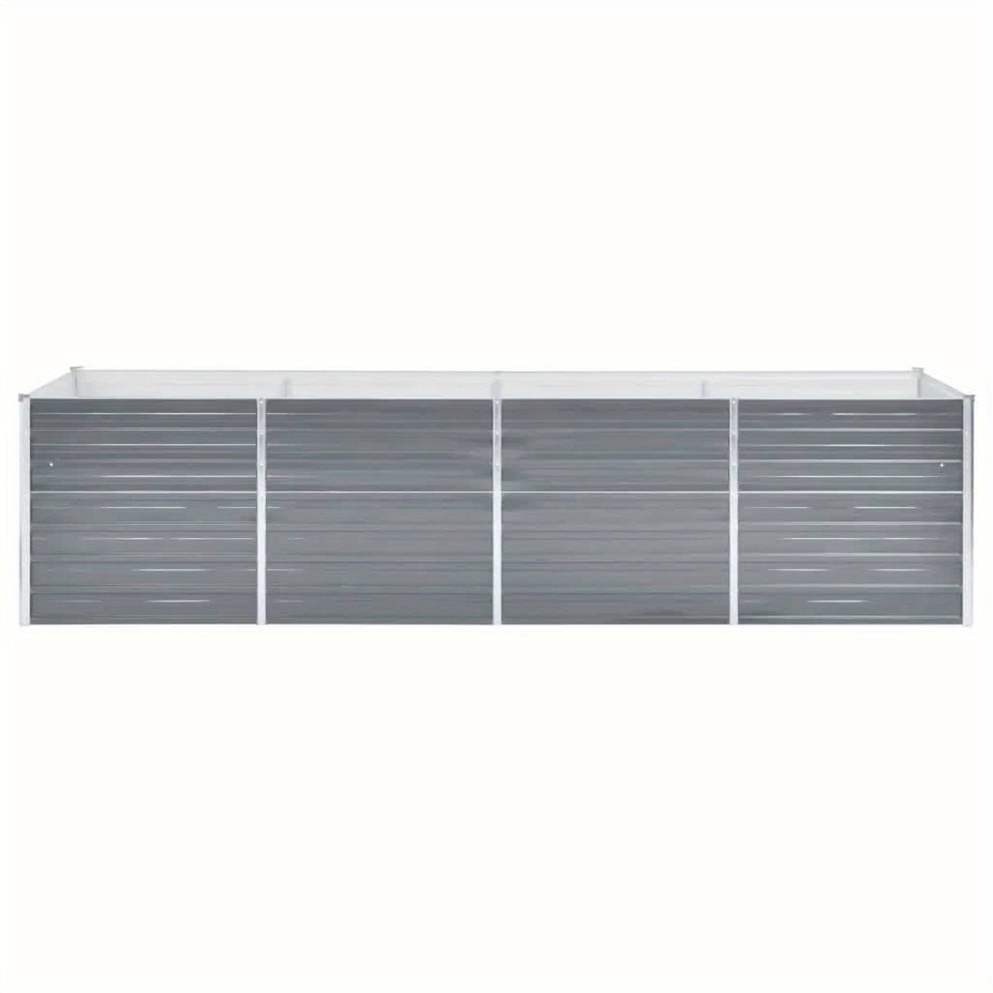 Garden Raised Bed Galvanised Steel 320x80x77 cm Grey Planter Box Outdoor, Standing Growing Bed Herb Raised Bed for Gardening, Vegetables, Flower, Backyard