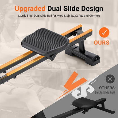 Roeimachine – Roeitrainer – Fitness Roeier – Cardio Machine – Workout Apparatuur – Compact Ontwerp – Duurzaam Wolfraamstaal