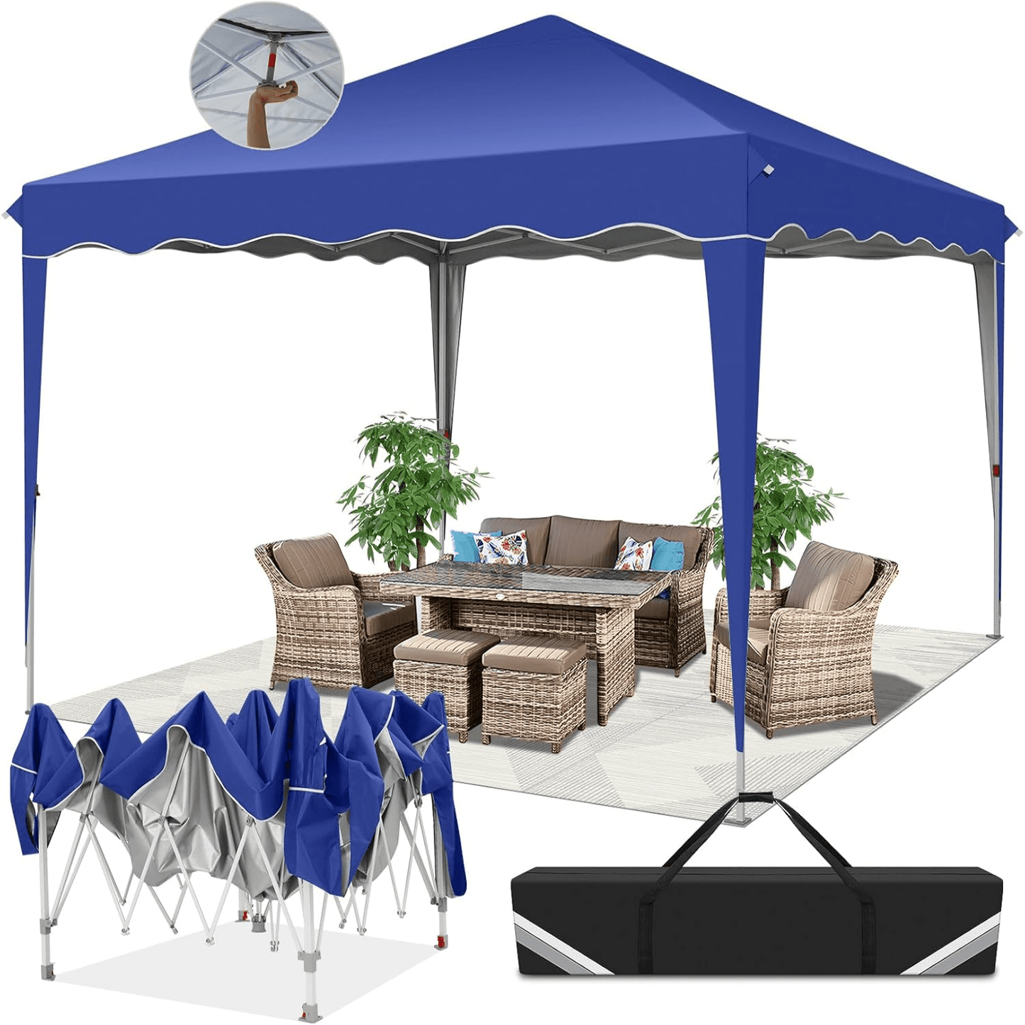 Partytent – Paviljoen – Gazebo – Feesttent – Tuintent – Opvouwbaar – Waterdicht – UV-bescherming 50+ – 3x3 meter – Hoogte Verstelbaar
