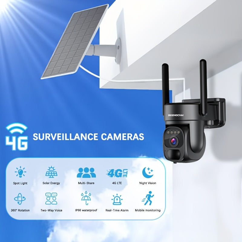 4G Outdoor Beveiligingscamera Set – Draadloze Beveiligingscamera – Surveillance Camera – Buiten Camera – Security Camera – Zonne-energie – Automatische Bewegingsdetectie Met Volgfunctie