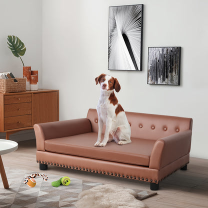 Pet Sofa Bed: Sofa-type Dog Bed, Pet Snuggle Lounge Bed, Couch Chair Pet, with Removable Sponge Cushion, for Kittens, Puppies, Dog Couch Sofa, Pet Couch For Dogs, Raised Pet Sofa, Chew Proof Dog Bed, Paw Hut Bery Grey Dog Cou