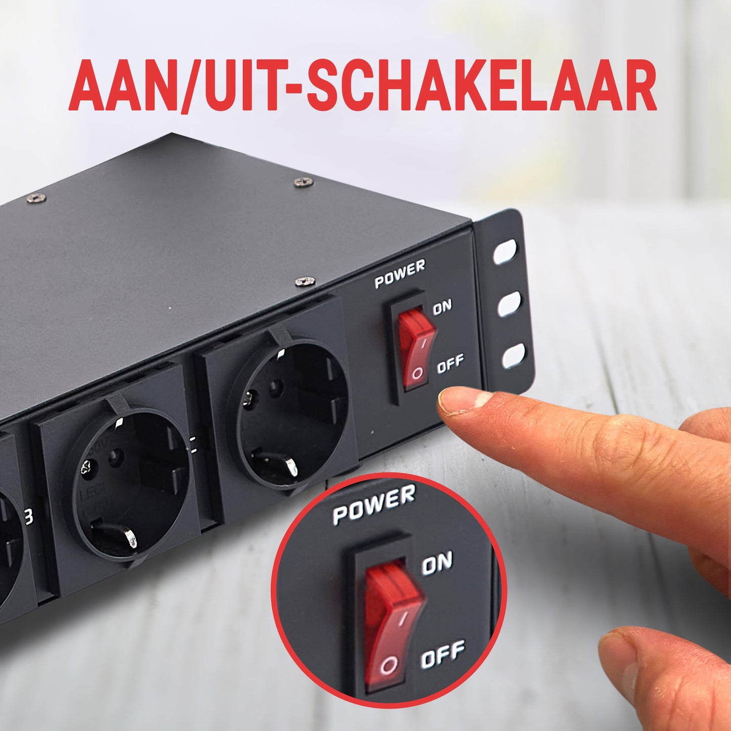 Stekkerdoos – Stroomverdeler – Aansluitunit – Stopcontacten – Multistekker – 16 Vaste Uitgangen – Ingebouwde USB 5V/2A – Overspanningsbeveiliging – 4,57m Kabel – 1U Rackmount