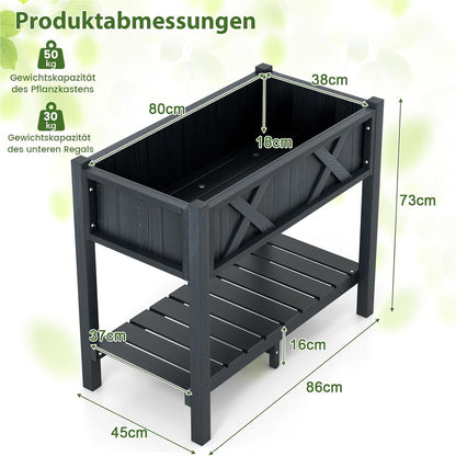 Verhoogd Plantenbed – Bloembak – Kruidenbak – Tuinbak – Plantenbak – Met Opbergruimte – Duurzaam HIPS Materiaal – Ergonomische Werkhoogte 73 cm