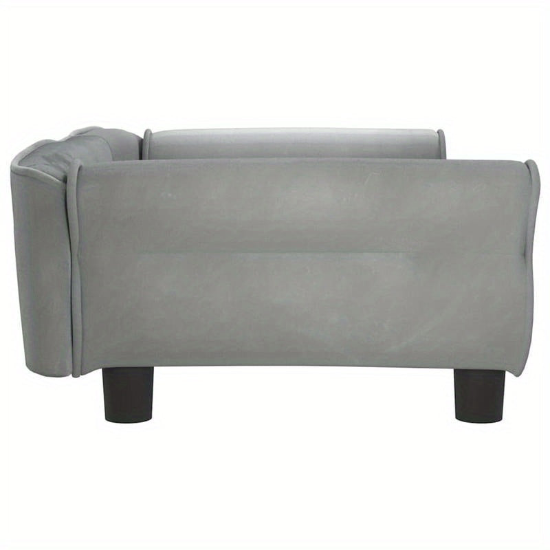 Hondenmand – Hondenbed – Hondenkussen – Hondensofa – Hondenbank – Lichtgrijs Velvet – Plush Vulling – 95x55x30 cm – Voor Kleine en Middelgrote Honden
