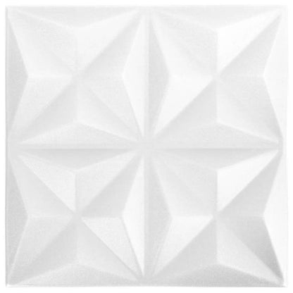 48 st Wandpanelen 3D origami 12 square meter 50x50cm wit